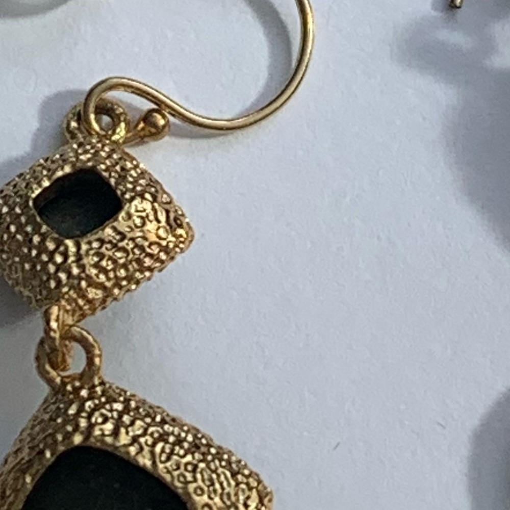 ALEXIS BITTAR • Miss Havisham Elements Gold Labradorite Chandelier Earrings - Picture 8 of 9